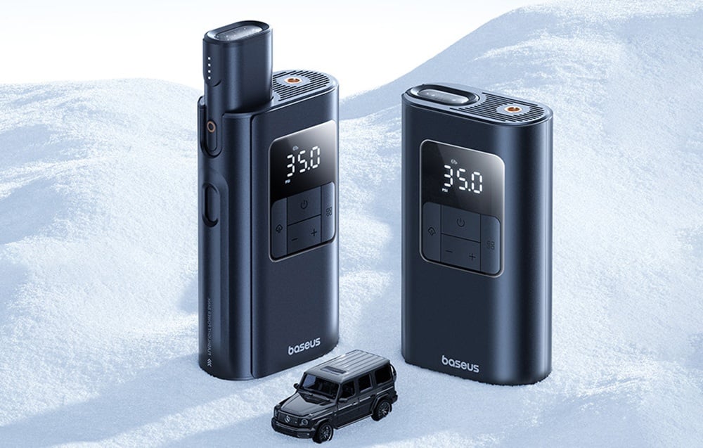 Baseus PrimeTrip VA1 2 az 1-ben pumpa zseblámpával fekete 5