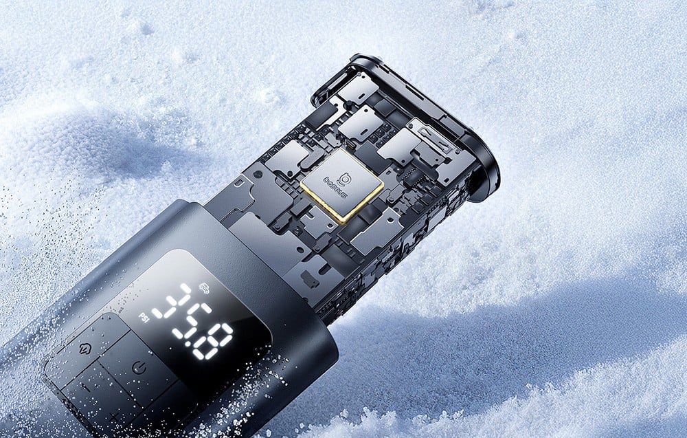 Baseus PrimeTrip VA1 2 az 1-ben pumpa zseblámpával fekete 6