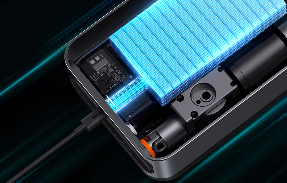 Baseus Super Energy autó jump starter / powerbank / kompresszor, 8000mAh, 1000A, USB (fekete) 6