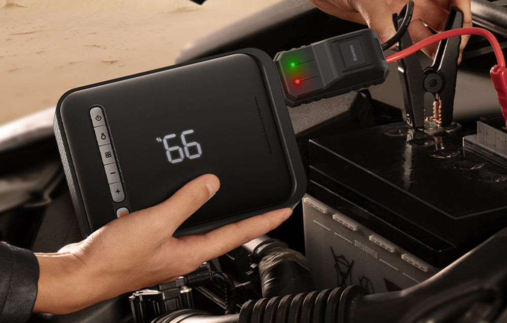 Baseus Super Energy autó jump starter / powerbank / kompresszor, 8000mAh, 1000A, USB (fekete) 7