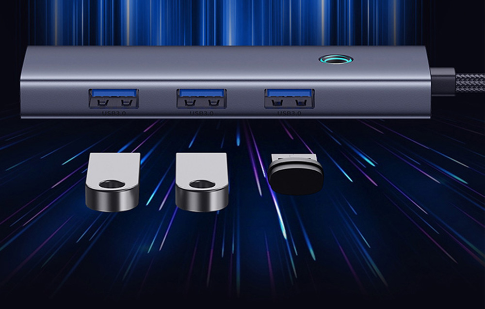 Baseus UltraJoy 5 az 1-ben Hub (1xHDMI4K@30Hz + 4xUSB 3.0) szürke 2