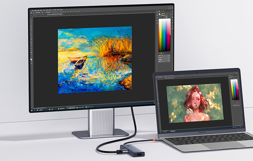 Baseus UltraJoy 5 az 1-ben Hub (1xHDMI4K@30Hz + 4xUSB 3.0) szürke 4