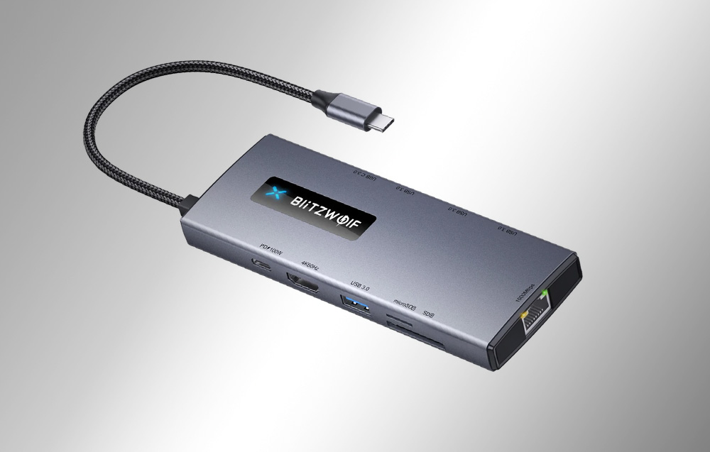 BlitzWolf BW-NEW TH8 10 az 1-ben USB HUB 2
