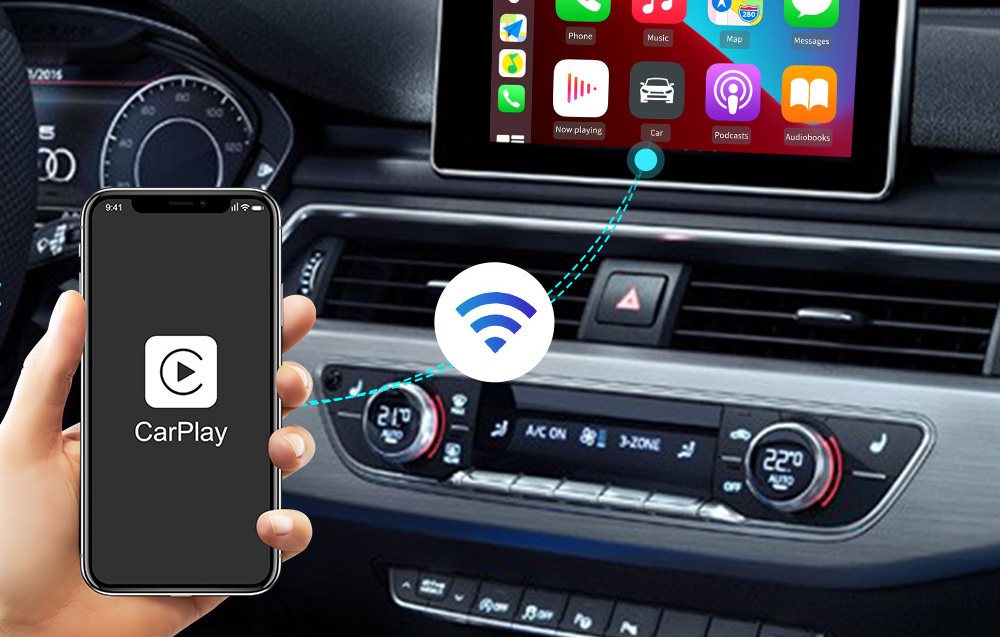 Carlinkit U2W Plus vezeték nélküli adapter, Apple Carplay, fekete 2