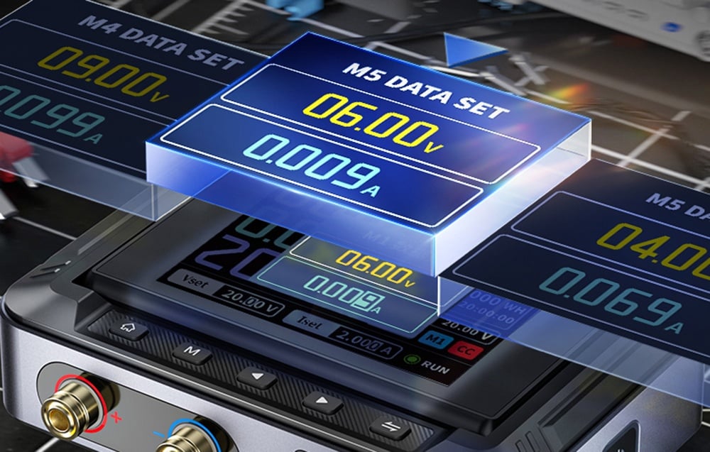 FNIRSI DPS150 egyenáramú programozható mini laboratóriumi tápegység 4