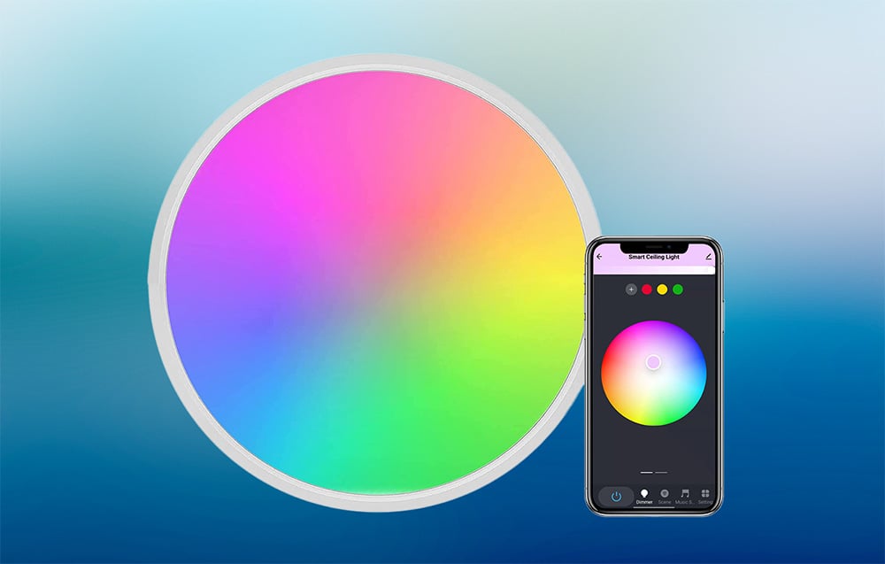 Gosund LB12 okos mennyezeti lámpa, 30cm, WiFi/Bluetooth, 16M RGBCW, 1920lm, Tuya + távirányító 2