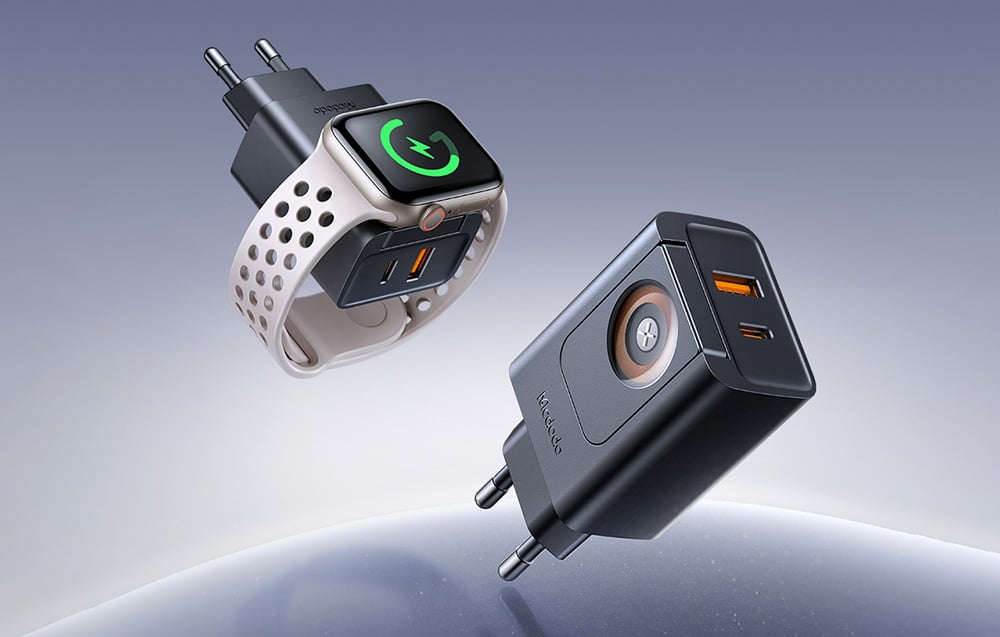McDodo CH-3700 30W 2 az 1-ben USB-C+A töltő, fekete 1