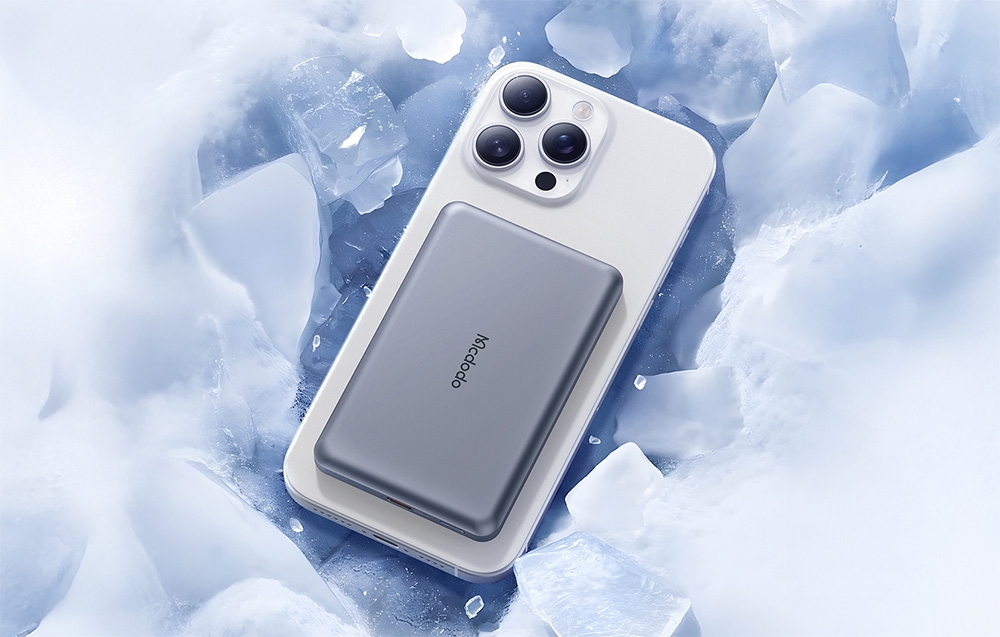 Mcdodo MC-4641 Ultra-vékony 5000mAh 1C mágneses Powerbank, vezeték nélküli (arany) 4