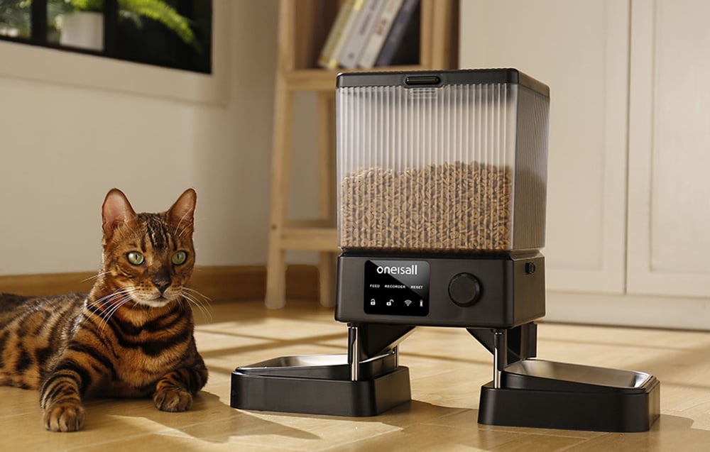 Oneisall kettős automatikus állateledel-adagoló WIFI nélkül 1