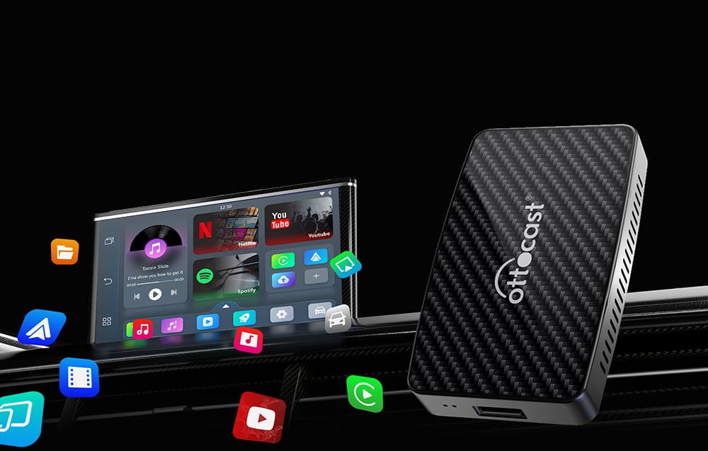 Ottocast CA400-S adapter, 4:1, Carplay/Android, fekete 4