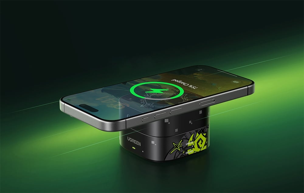 Qi2 2 az 1-ben Ugreen W702 Genshin Impact sorozatú induktív töltő Iphone-hoz, AirPods, 25W + USB-C kábel 1m 1