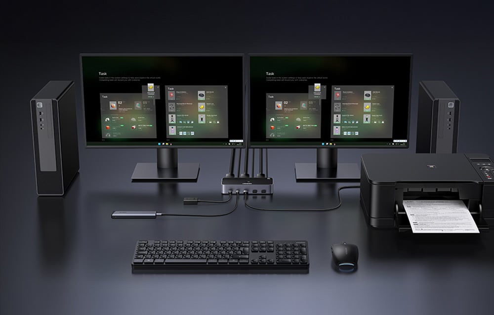 Switch KVM DisplayPort kapcsoló UGREEN 2 In 2 O AK700 3
