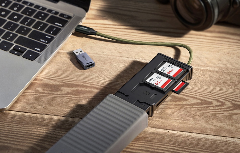 Ugreen CM856 memóriakártya adapter / olvasó, USB / USB-C, SD és microSD kártyákhoz 4