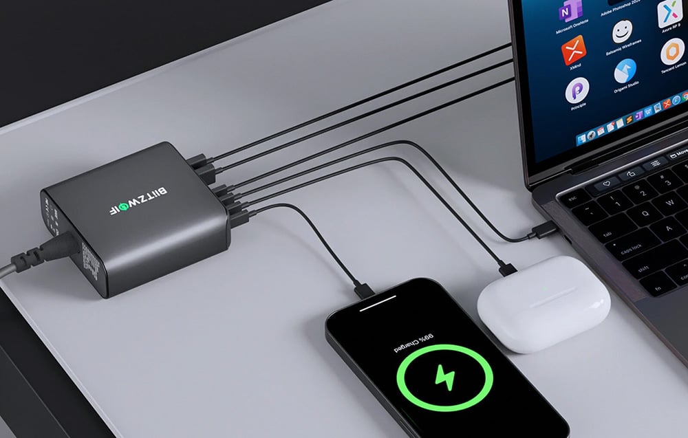 BlitzWolf BW-S26 hálózati töltő, 250W (fekete) 2