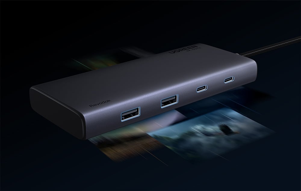Hub USB-C Ugreen CM639, 2x HDMI, DP, 2x USB, 2x USB-C 3.2 10Gbps, PD, 4K 60Hz 4