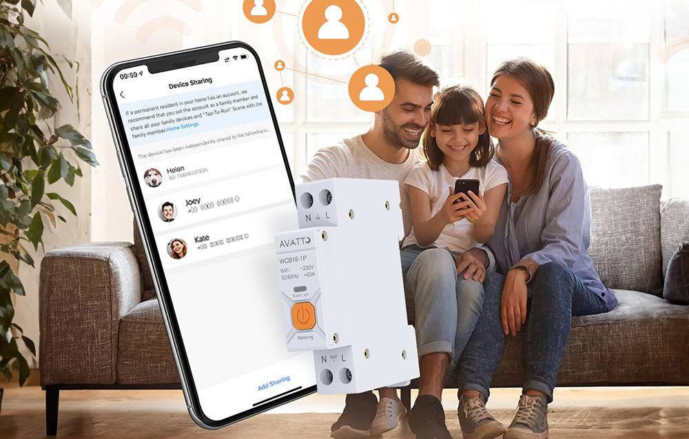 Intelligens biztosíték WIFI-vel Avatto WCB16 WCB16 4