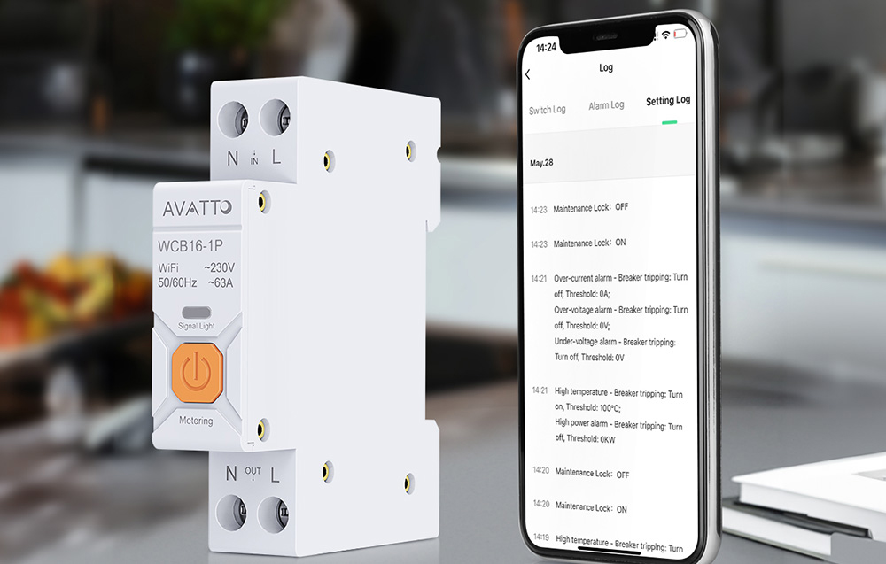 Intelligens biztosíték WIFI-vel Avatto WCB16 WCB16 5