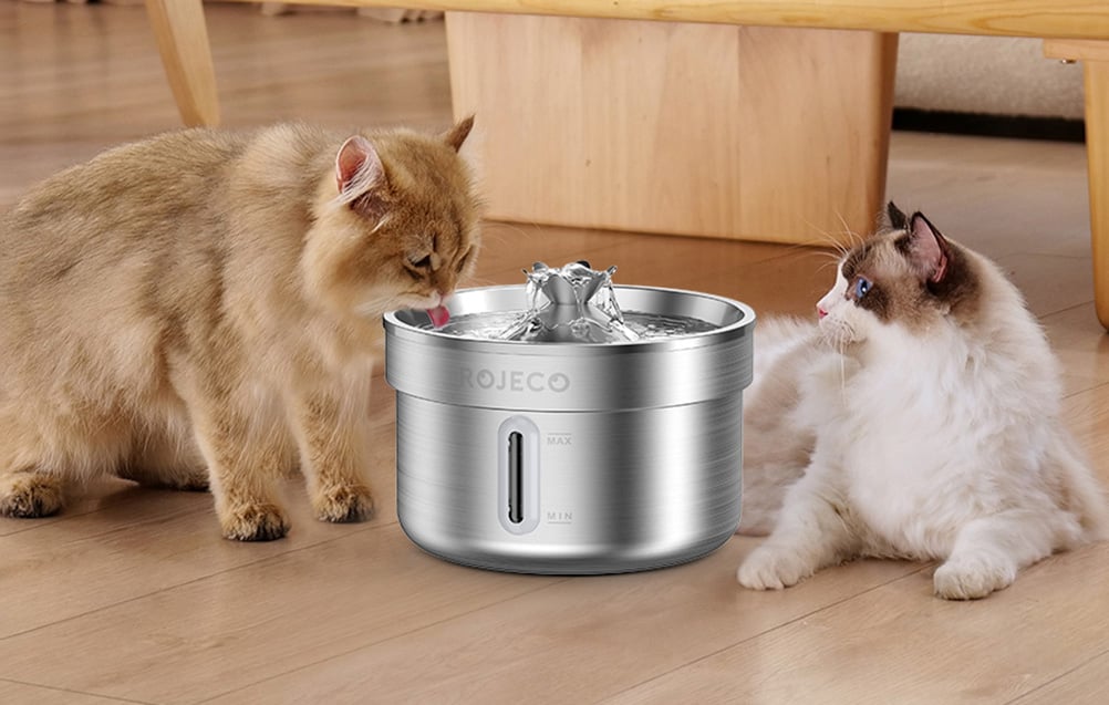 Rozsdamentes acél szökőkút / itató kutyának és macskának 2l Rojeco 1