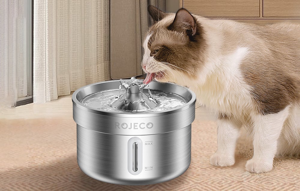 Rozsdamentes acél szökőkút / itató kutyának és macskának 2l Rojeco 2
