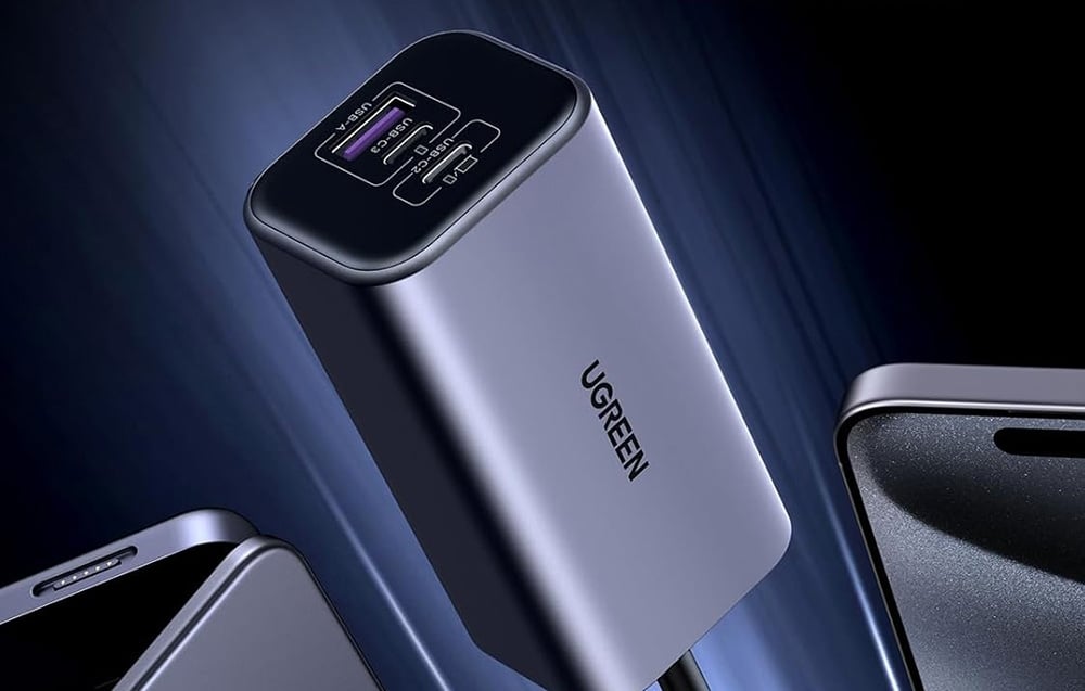 Ugreen EC706 autós töltő, USB + 2x USB-C, 150W 3