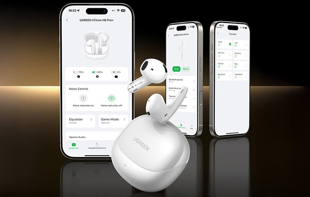 UGREEN LightBuds ANC vezeték nélküli fülhallgató WS217 (fehér) 8