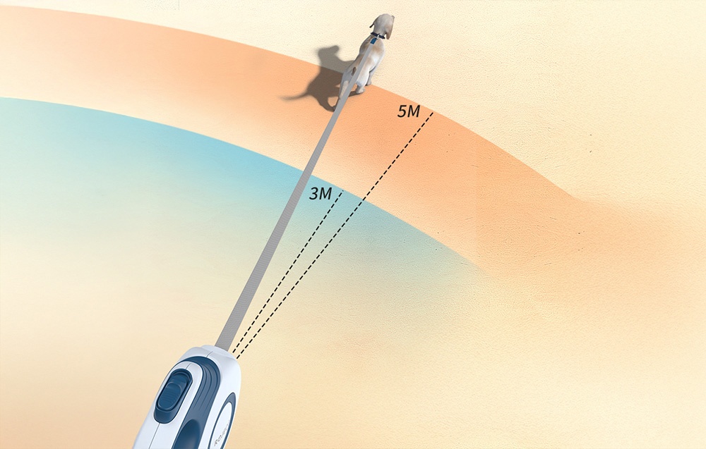 Rojeco A12 5M automata behúzható kutyapóráz, 5 méter (barna) 2