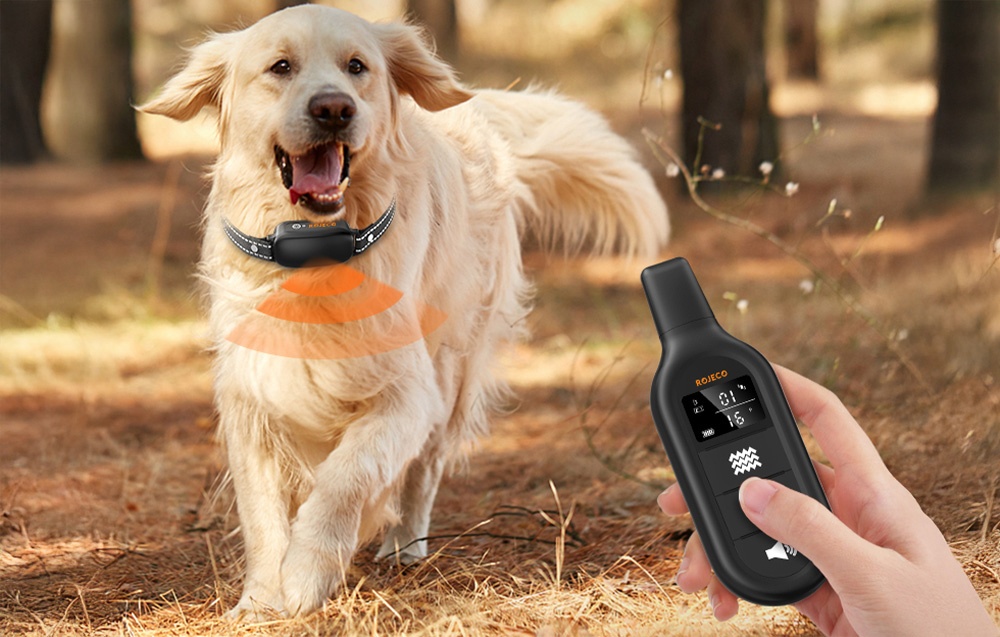 RojecoPD521 1000m kutyakiképző nyakörv 2 nyakörvvel (fekete) 3