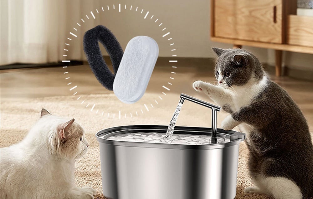 Szűrők a Rojeco smart szökőkúthoz/rozsdamentes acélból készült kisállat itatóhoz (8 db) 1