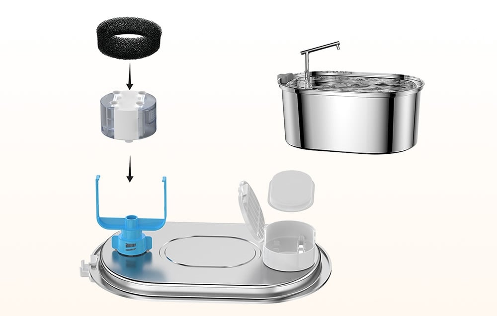 Szűrők a Rojeco smart szökőkúthoz/rozsdamentes acélból készült kisállat itatóhoz (8 db) 3