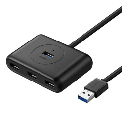 UGREEN USB 3.0 + USB-C 3.1 4 portos hub, OTG (fekete) 1